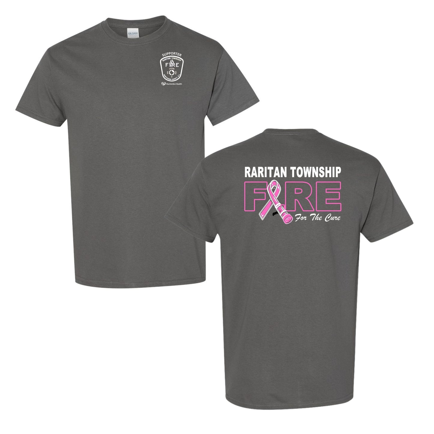 Raritan Fire/HMC Charcoal Breast Cancer Awareness T-Shirt