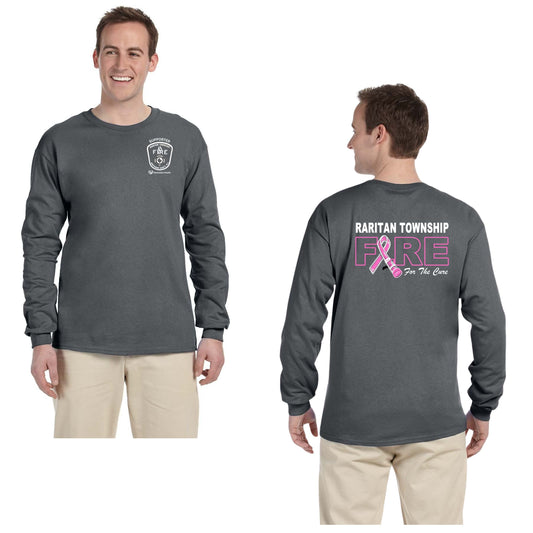 Raritan Fire/HMC Charcoal Breast Cancer Awareness Long Sleeve T-Shirt