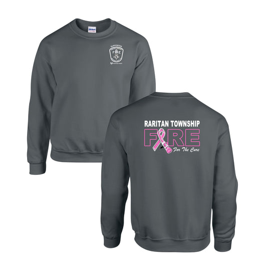 Raritan Fire/HMC Charcoal Breast Cancer Awareness Crewneck Sweatshirt