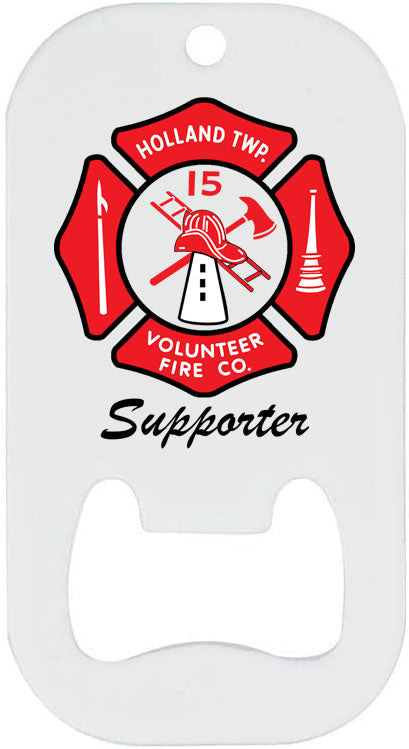 Holland Township Fire Supporter Dog Tag Bottle Opener