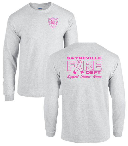 Sayreville Fire Breast Cancer Awareness Long Sleeve T-Shirt