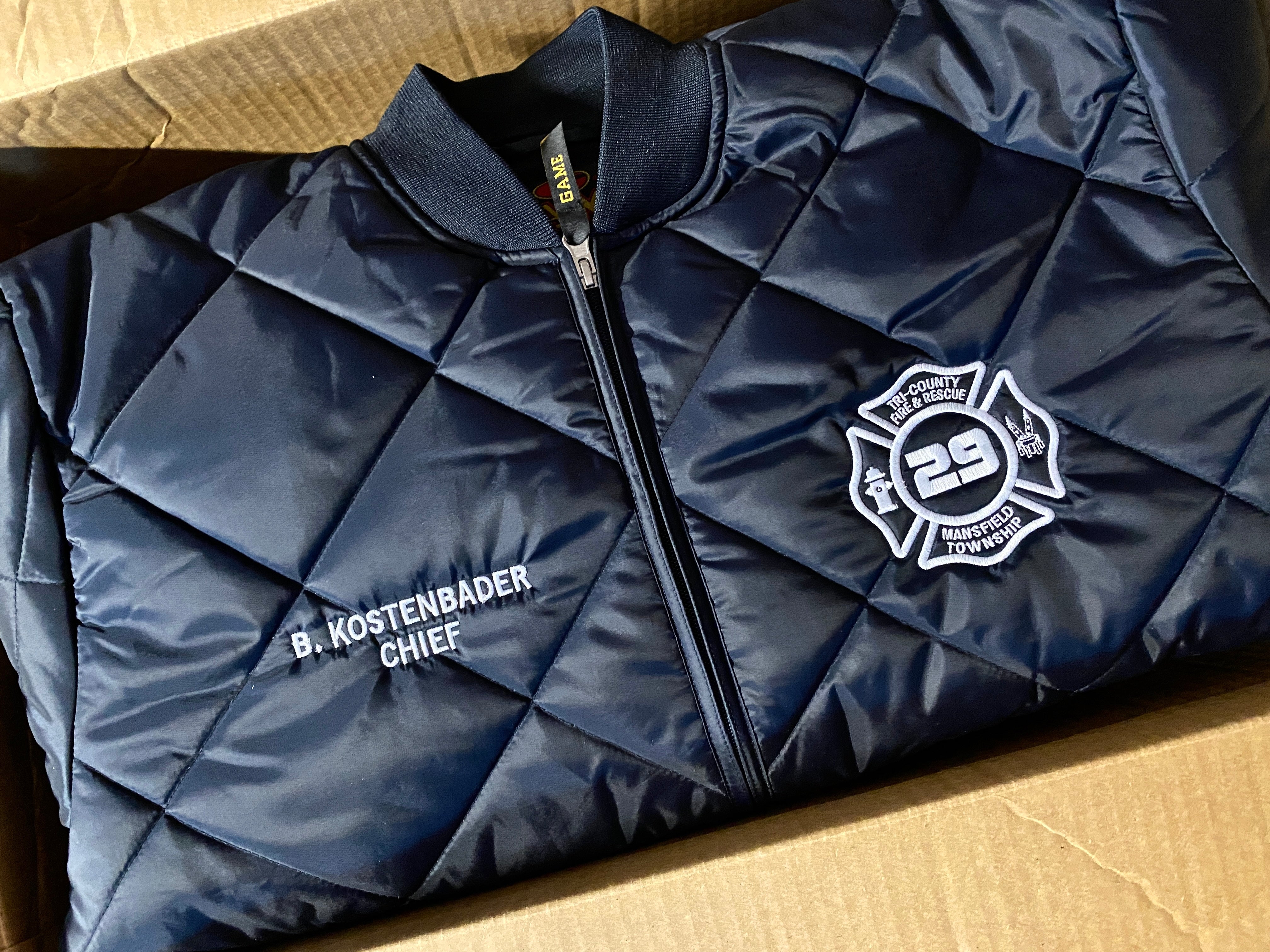 Custom fire sale department quilted jacket